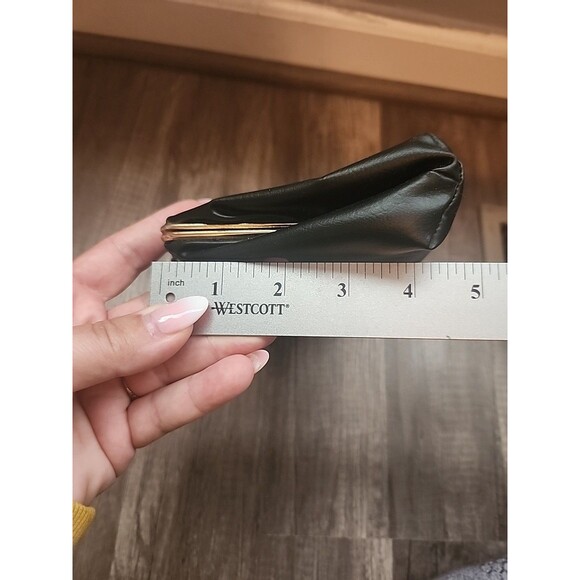 1960’s Black Patent Leather HL Clutch Wallet Stripes Handbag Vintage - Picture 7 of 7